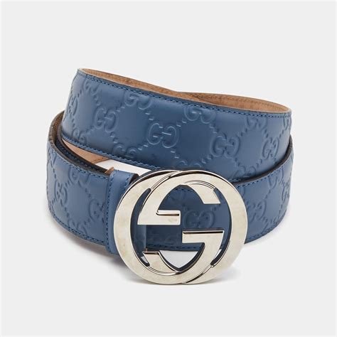 gucci blue guccissima belt|Gucci belt navy blue.